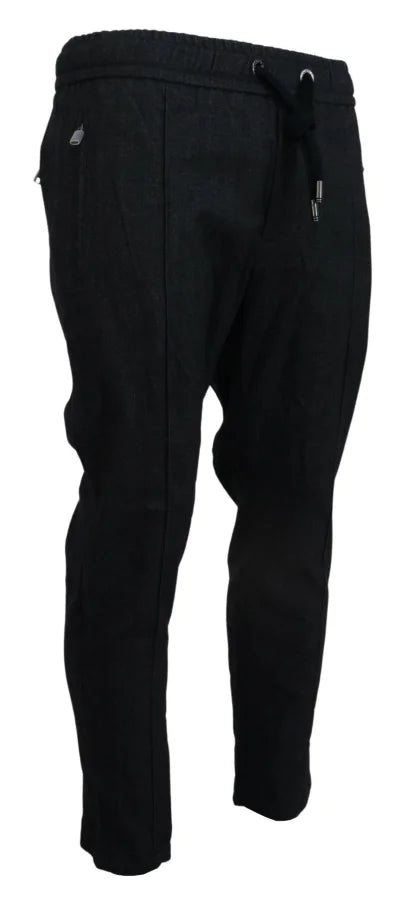 Dolce &amp; Gabbana Grey Cotton Tapered Pants