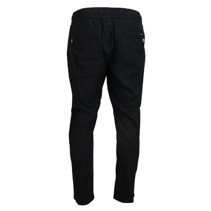 Dolce & Gabbana Grey Cotton Tapered Pants