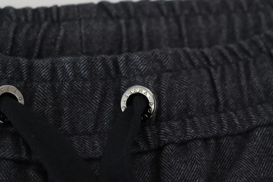 Dolce &amp; Gabbana Grey Cotton Tapered Pants