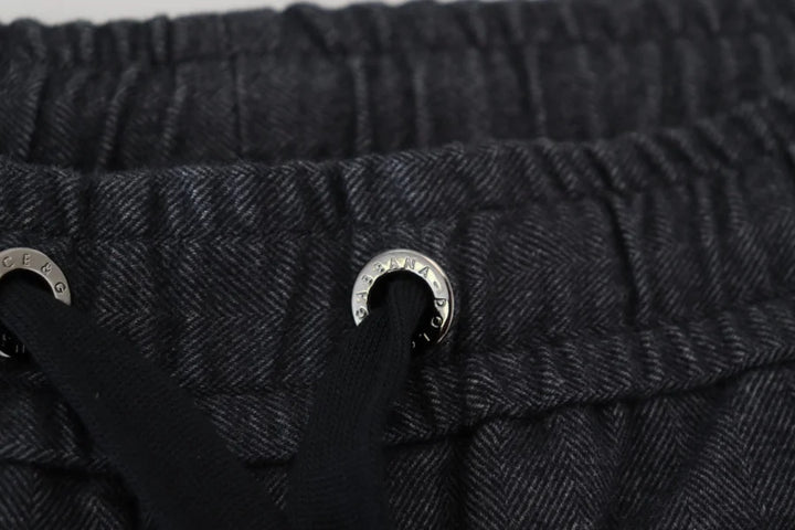Dolce &amp; Gabbana Grey Cotton Tapered Pants