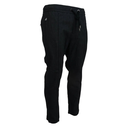 Dolce & Gabbana Grey Cotton Tapered Pants