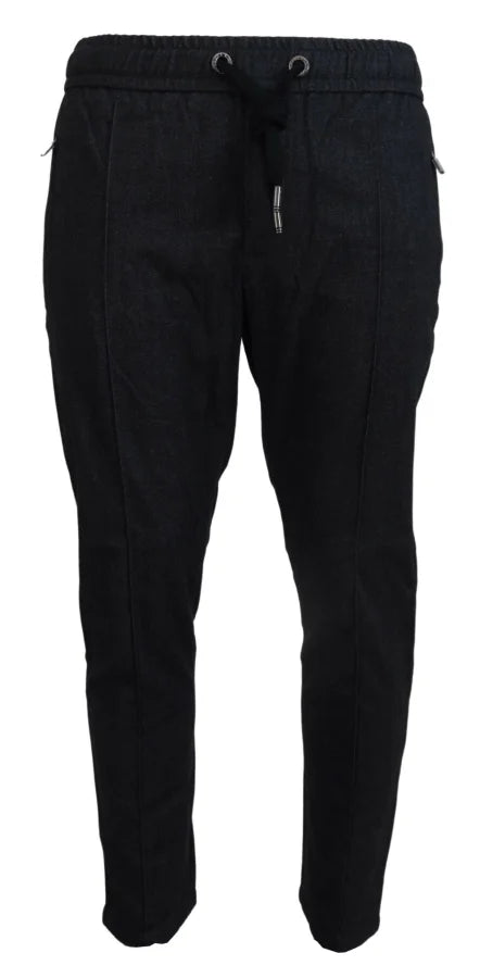 Dolce &amp; Gabbana Grey Cotton Tapered Pants