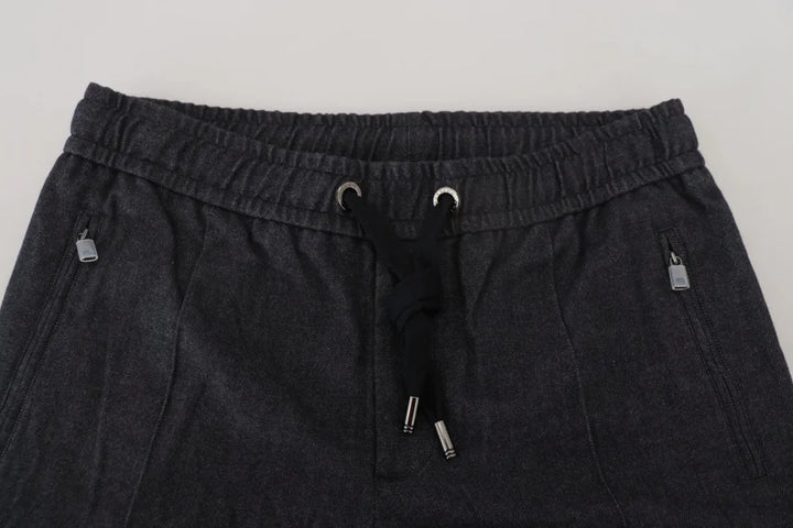 Dolce &amp; Gabbana Grey Cotton Tapered Pants