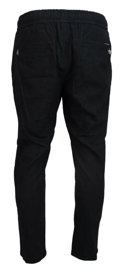 Dolce &amp; Gabbana Grey Cotton Tapered Pants
