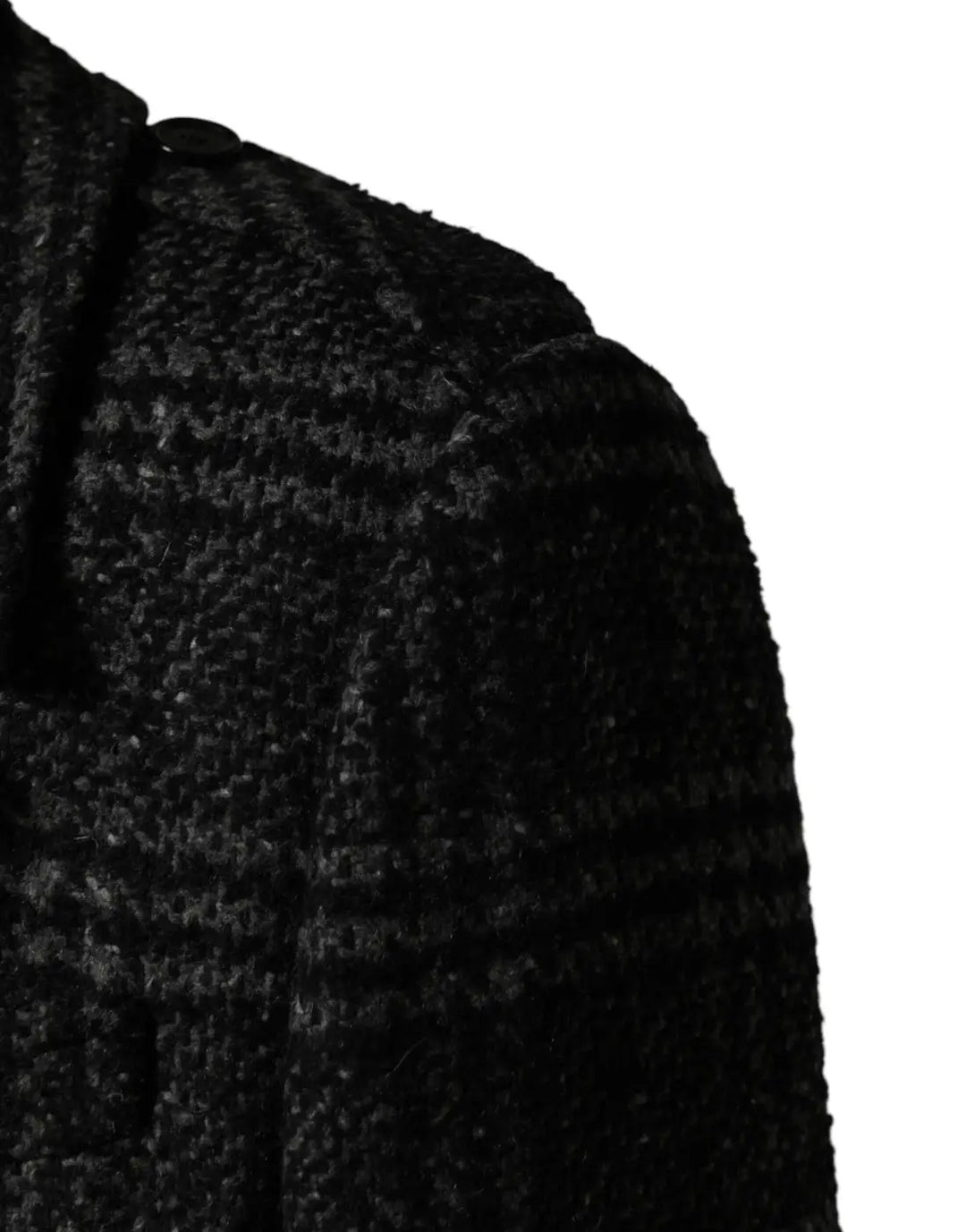 Dolce &amp; Gabbana Grey Double Breasted Plaid Wool Coat Jacket