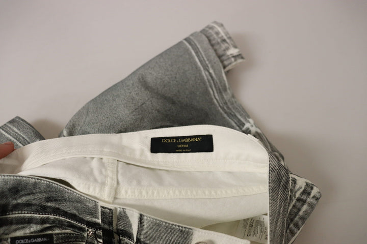 Dolce &amp; Gabbana Grey Washed High Waist Denim Pants Cotton Jeans