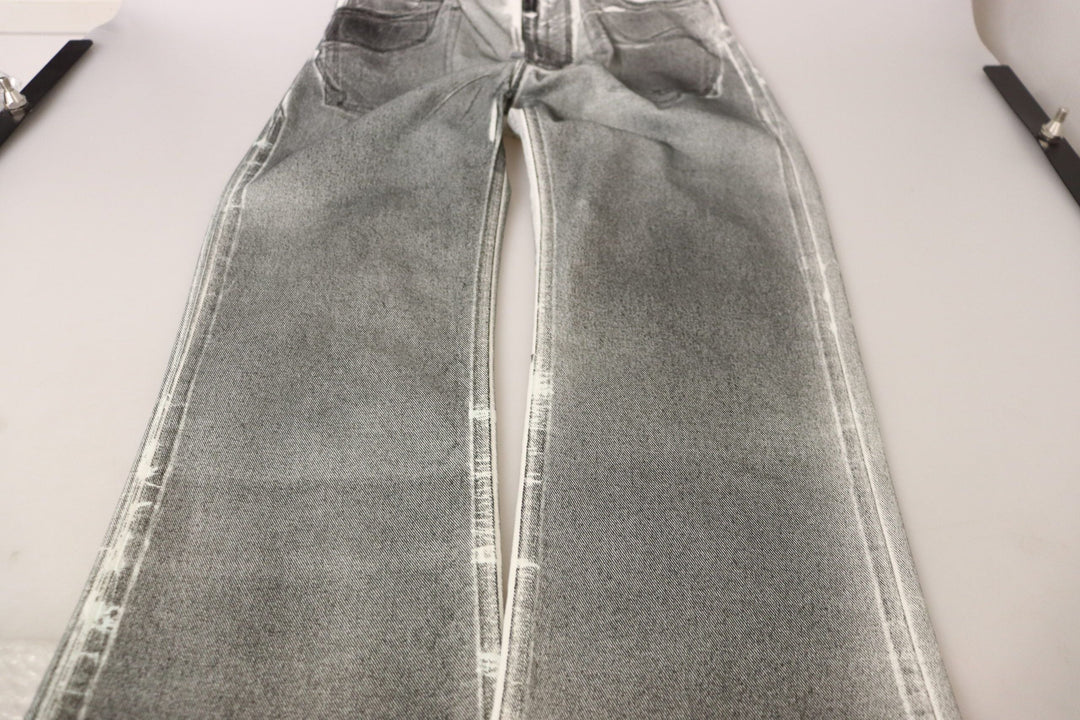 Dolce &amp; Gabbana Grey Washed High Waist Denim Pants Cotton Jeans