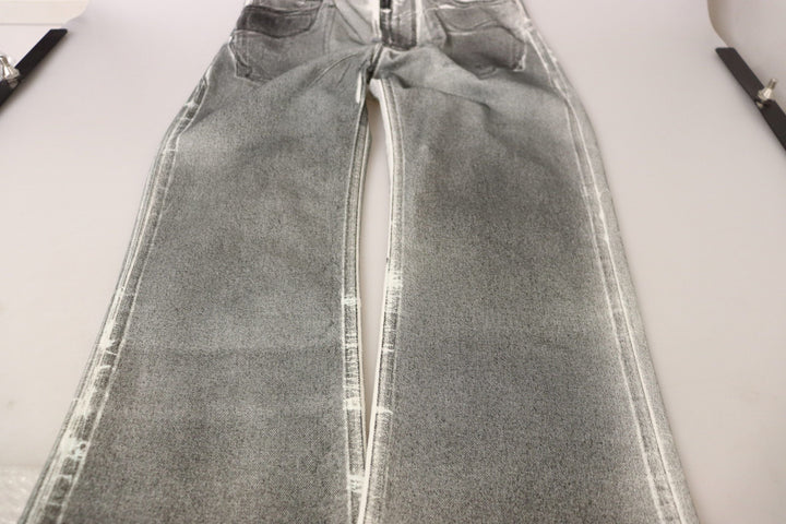 Dolce &amp; Gabbana Grey Washed High Waist Denim Pants Cotton Jeans