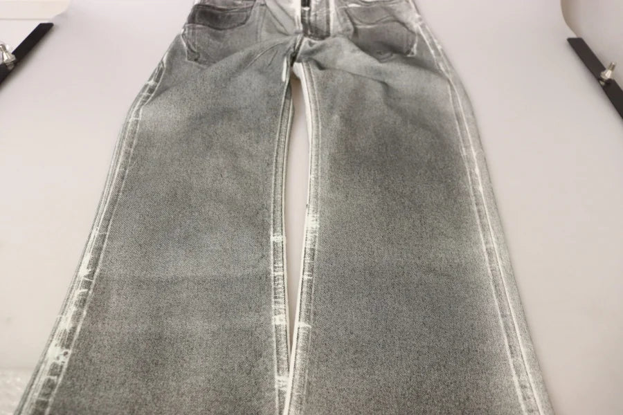 Dolce &amp; Gabbana Grey Washed High Waist Denim Pants Cotton Jeans