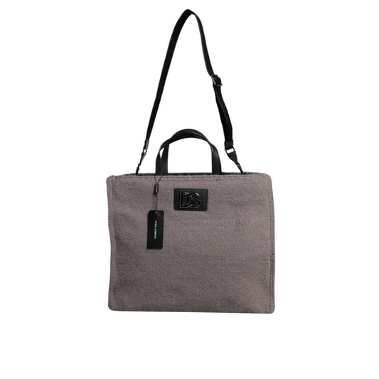 Dolce Gabbana Grey Wool Bag with Black Handles &