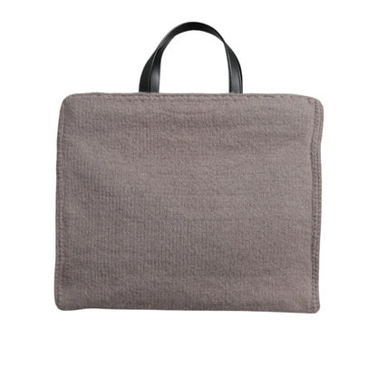Dolce Gabbana Grey Wool Bag with Black Handles &