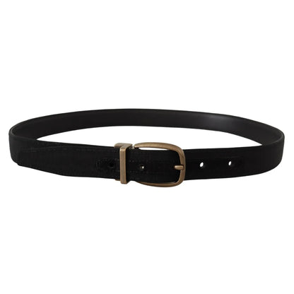 Dolce Gabbana Grosgrain Leather Dress Belt with Bronze Buckle &