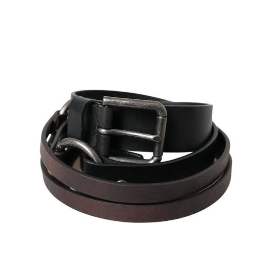 Dolce & Gabbana High-Quality Leather Belt with Metal Buckle Closure