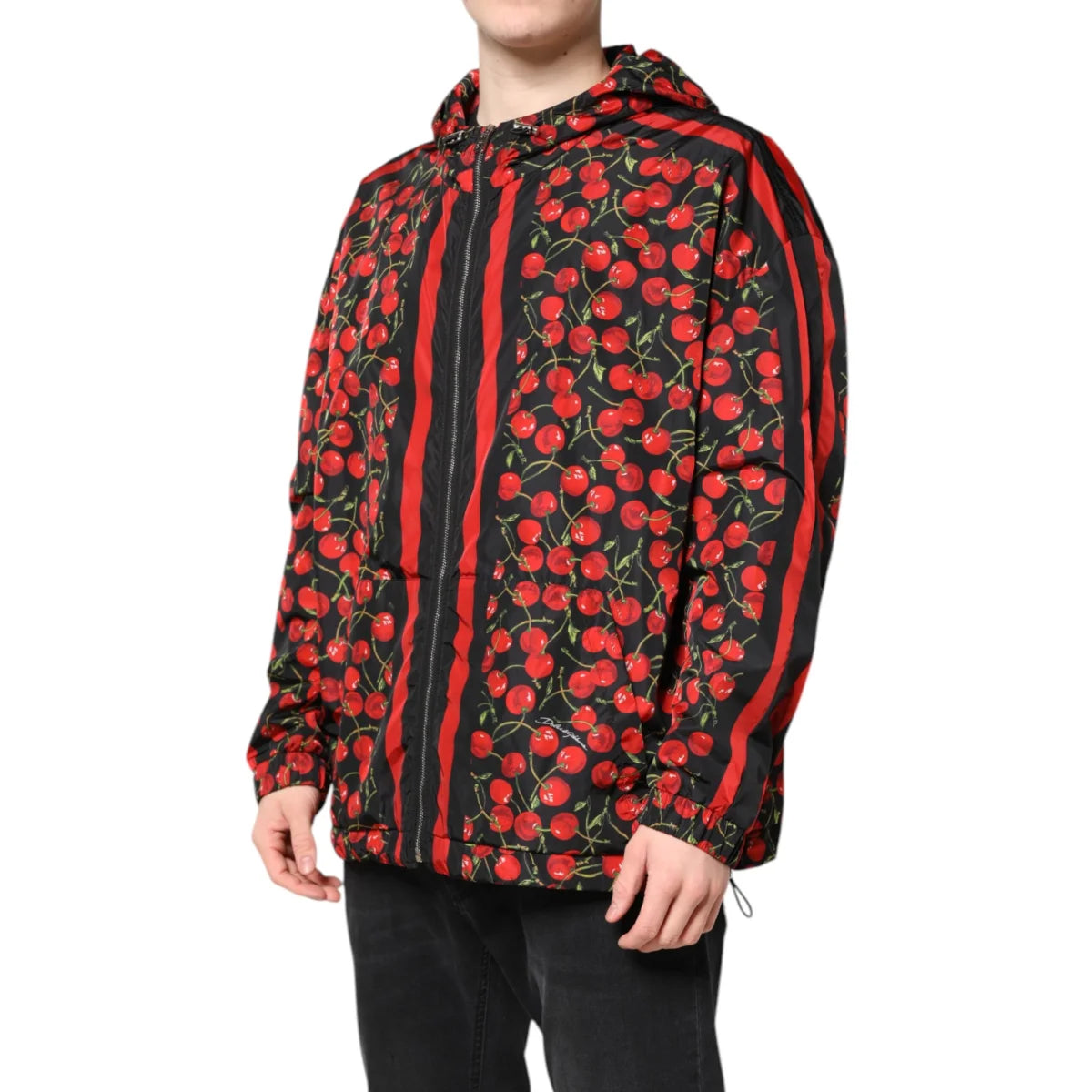 Dolce Gabbana Hooded Windbreaker Jacket Steal with Full Zip Closure &