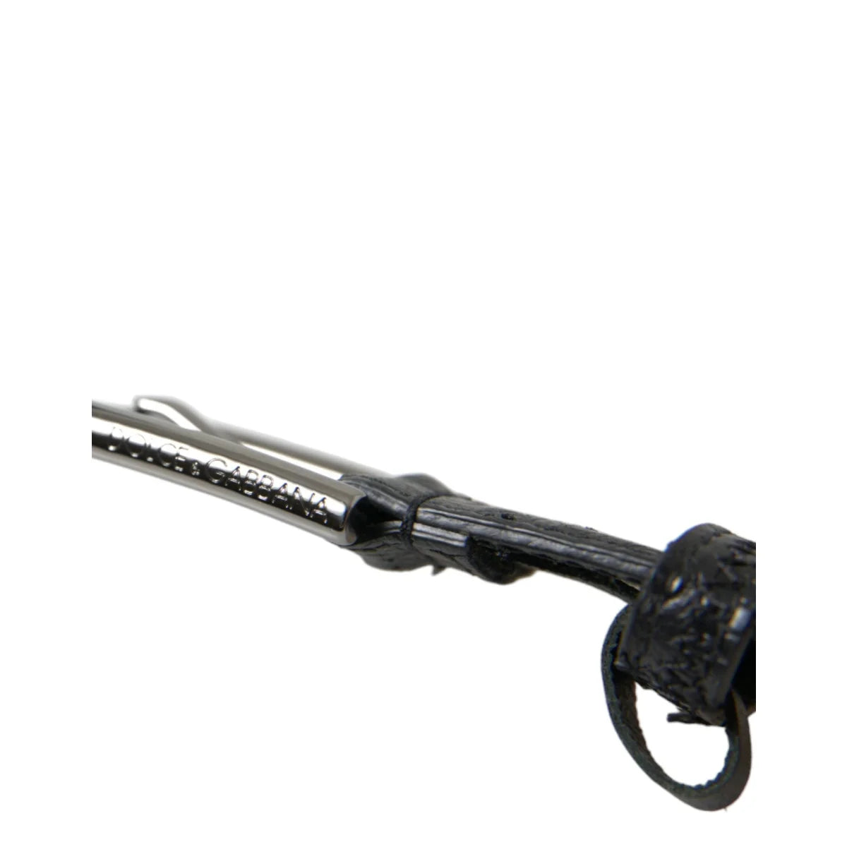 Dolce & Gabbana Iconic Black Leather Strap Metal Buckle Belt