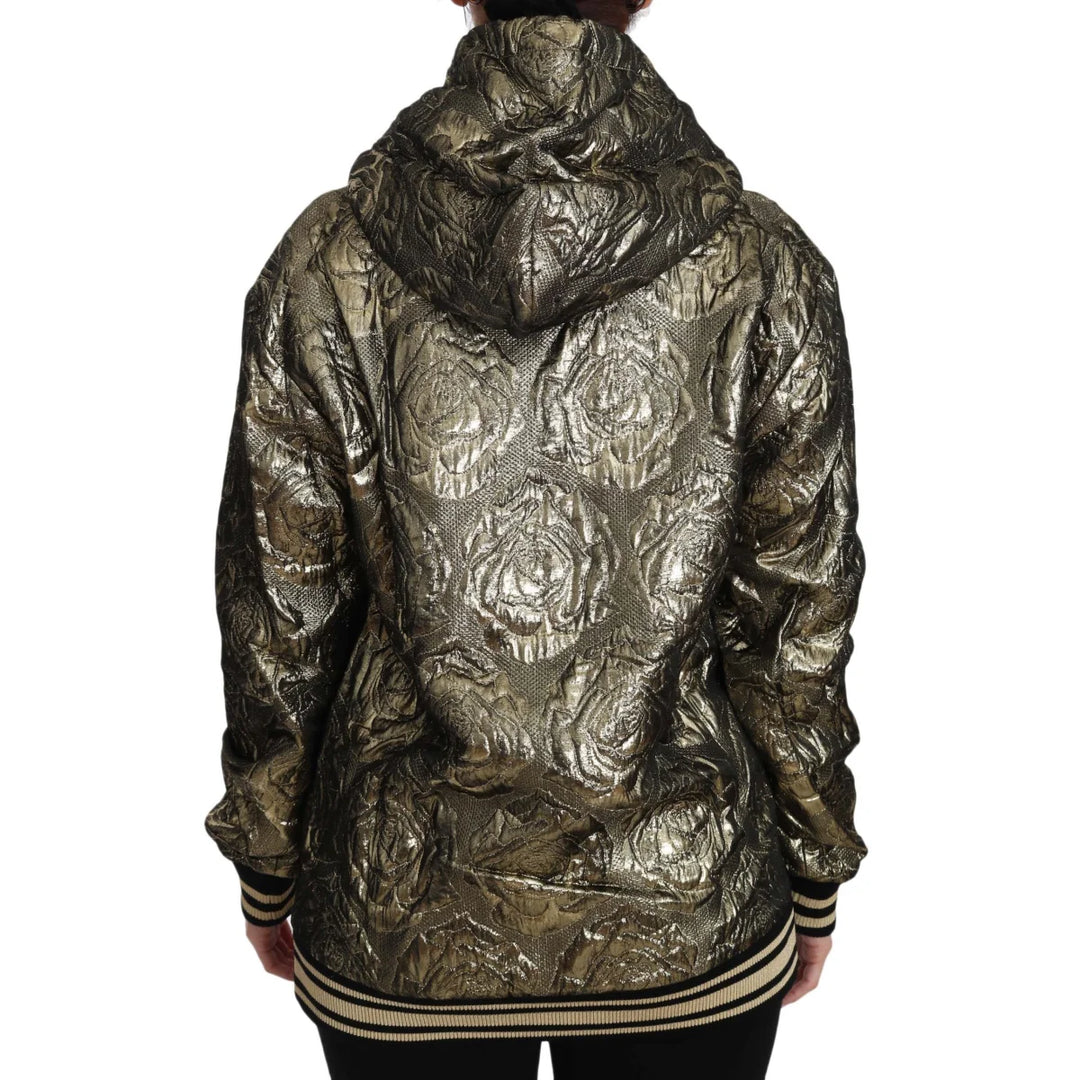 Dolce & Gabbana Im The Queen Jaquard Gold Sweatshirt Hoodie