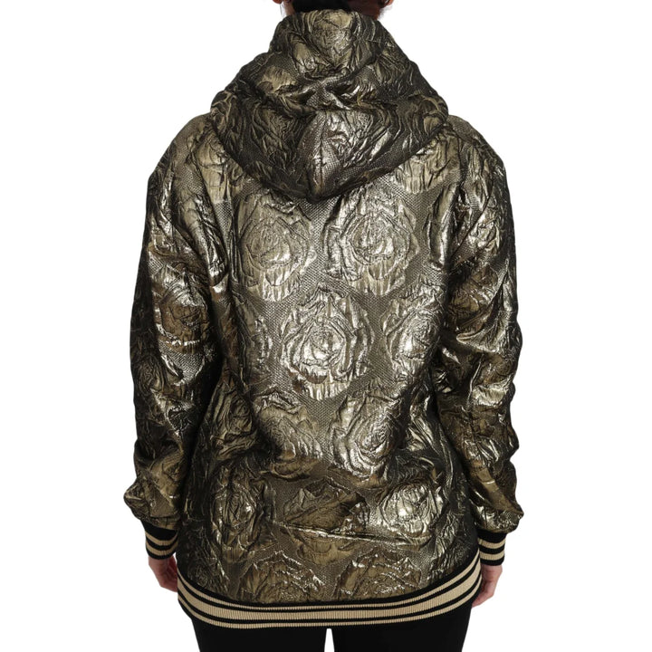 Dolce & Gabbana Im The Queen Jaquard Gold Sweatshirt Hoodie