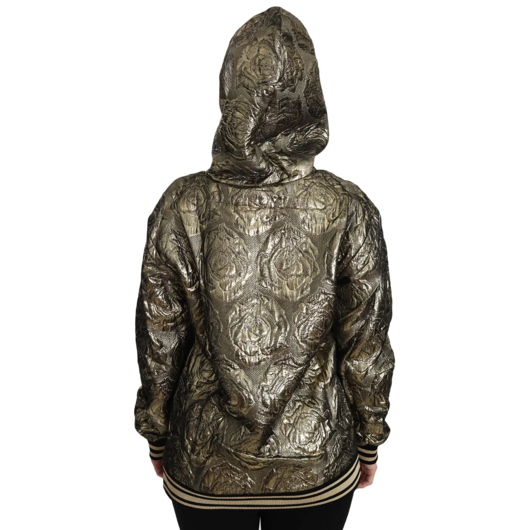 Dolce & Gabbana Im The Queen Jaquard Gold Sweatshirt Hoodie