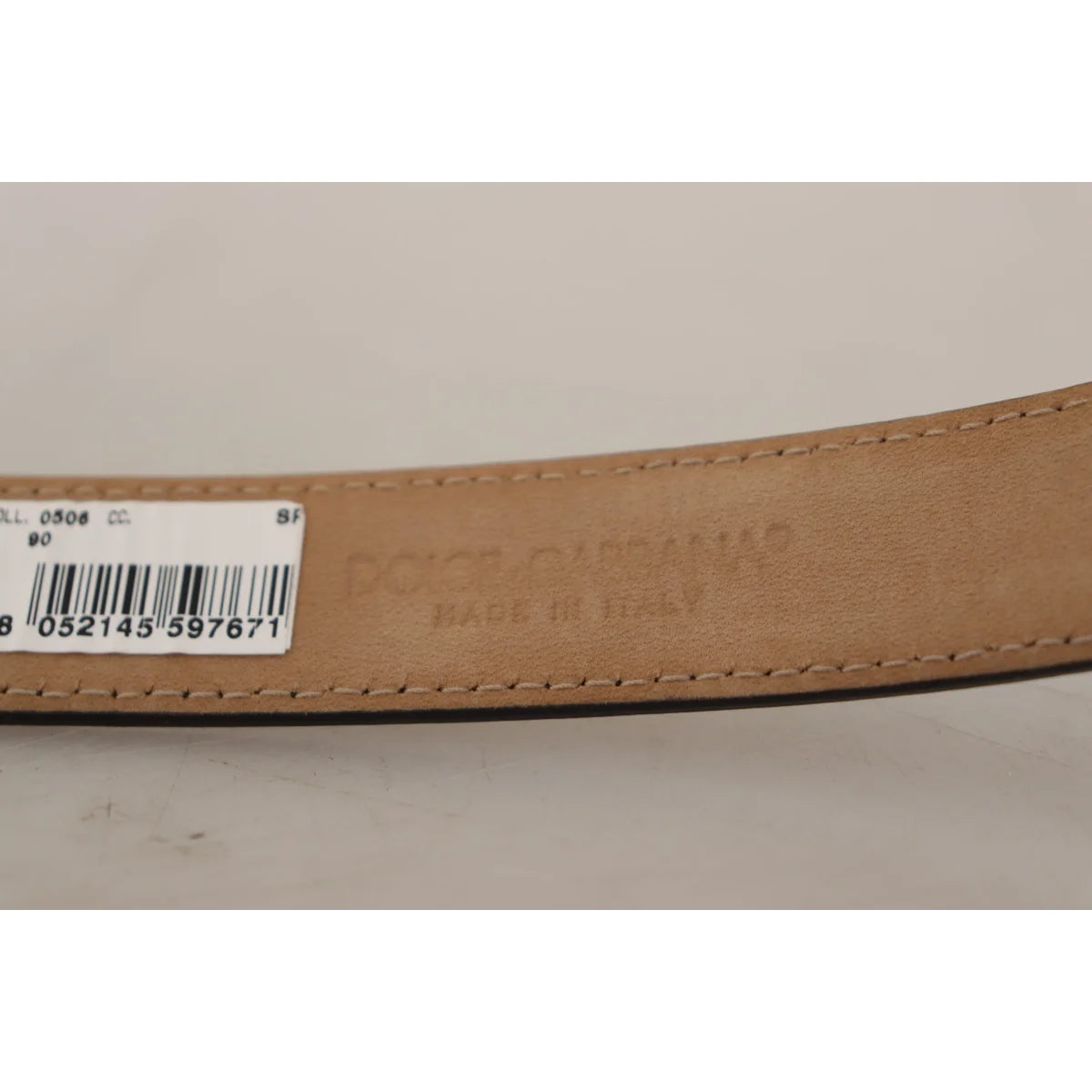 Dolce Gabbana Italian Luxury Belt Black Leather with Metal Buckle &