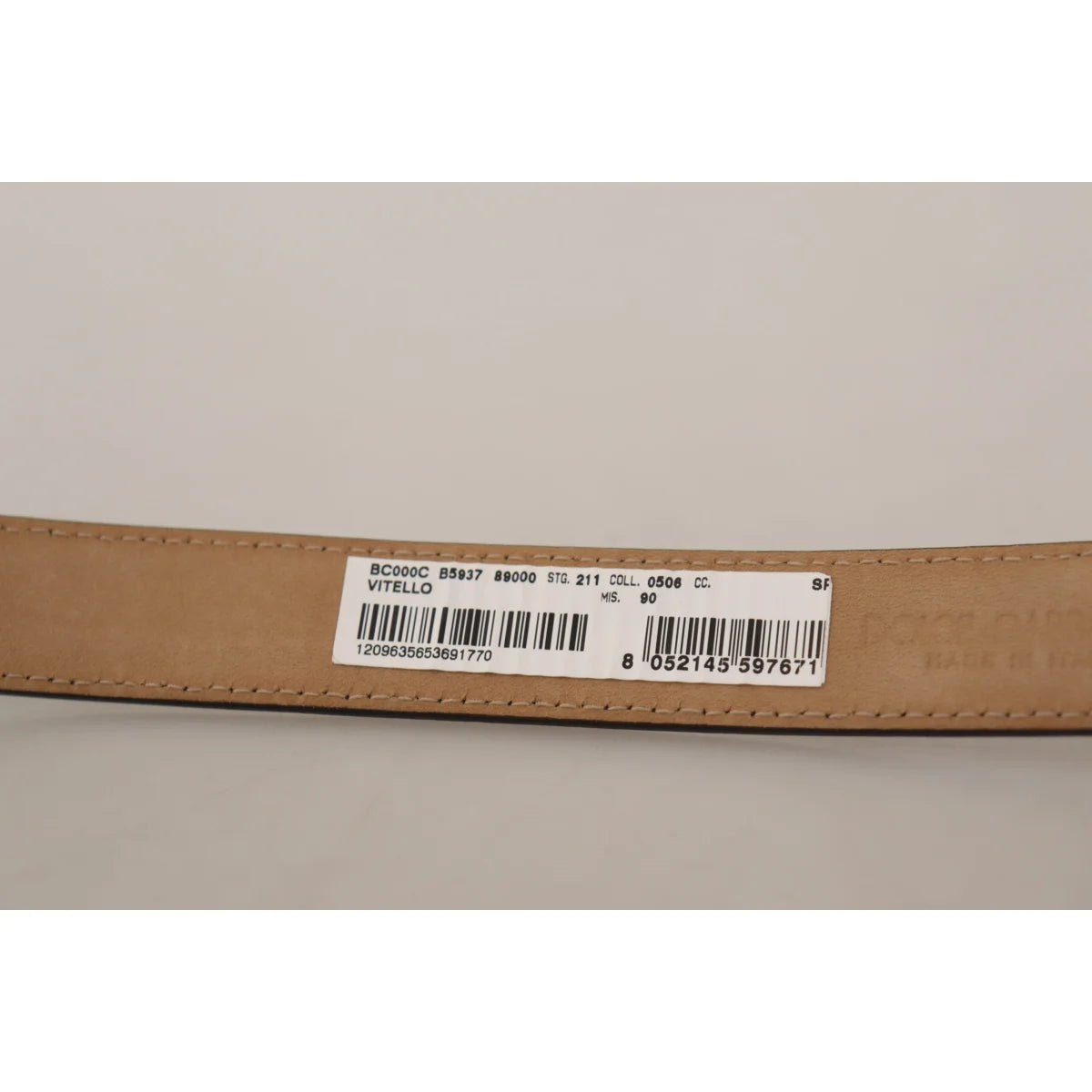 Dolce Gabbana Italian Luxury Belt Black Leather with Metal Buckle &