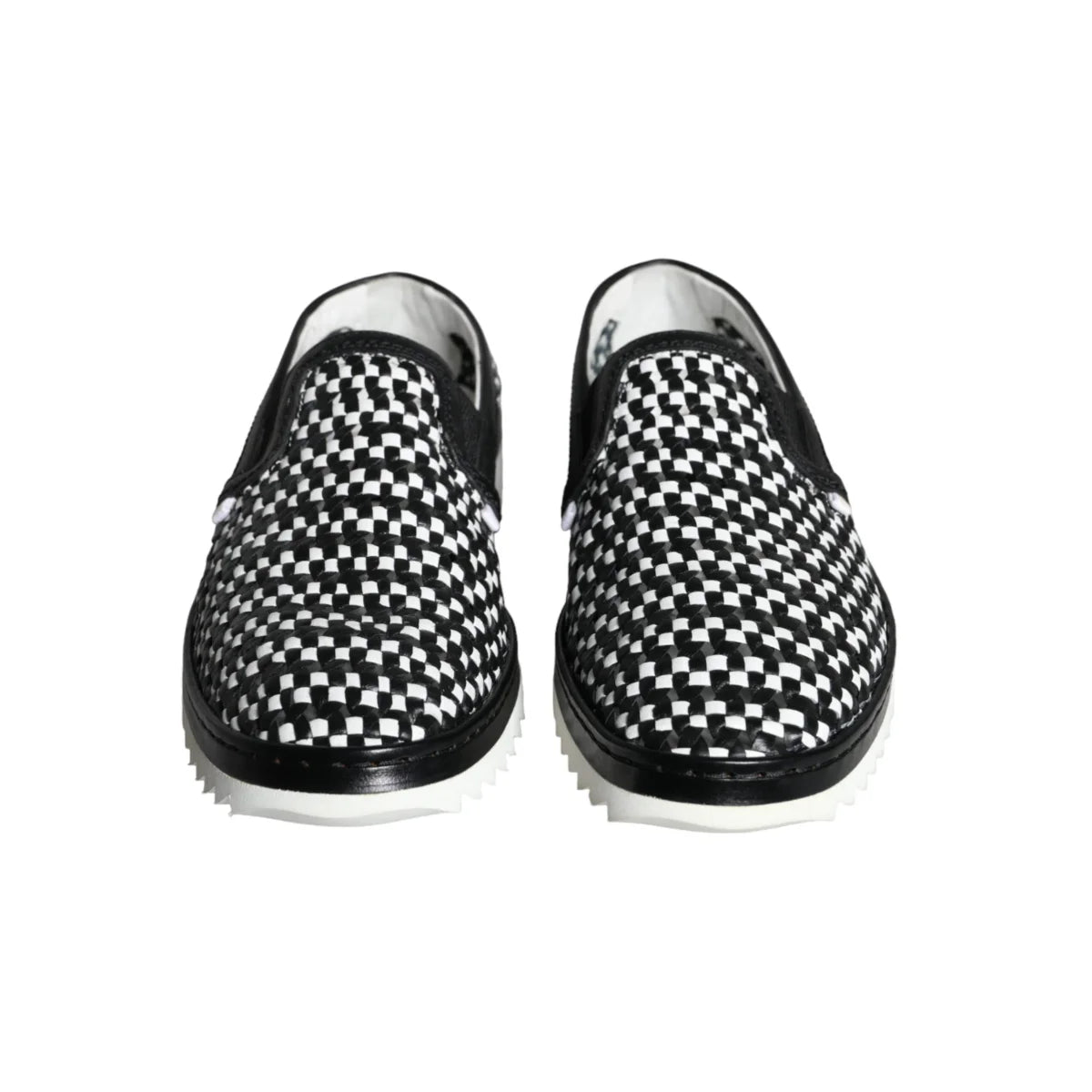 Dolce & Gabbana Italian Luxury Leather Woven Loafers