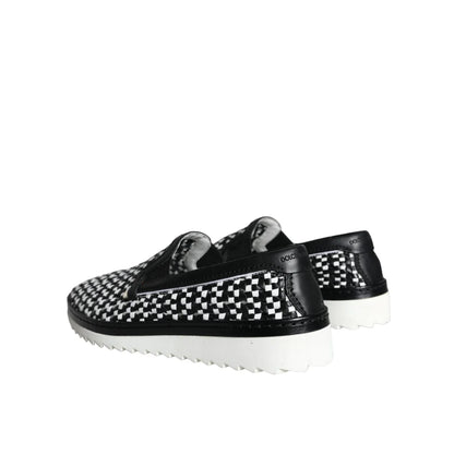 Dolce & Gabbana Italian Luxury Leather Woven Loafers