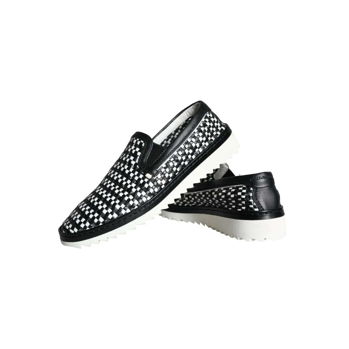 Dolce & Gabbana Italian Luxury Leather Woven Loafers
