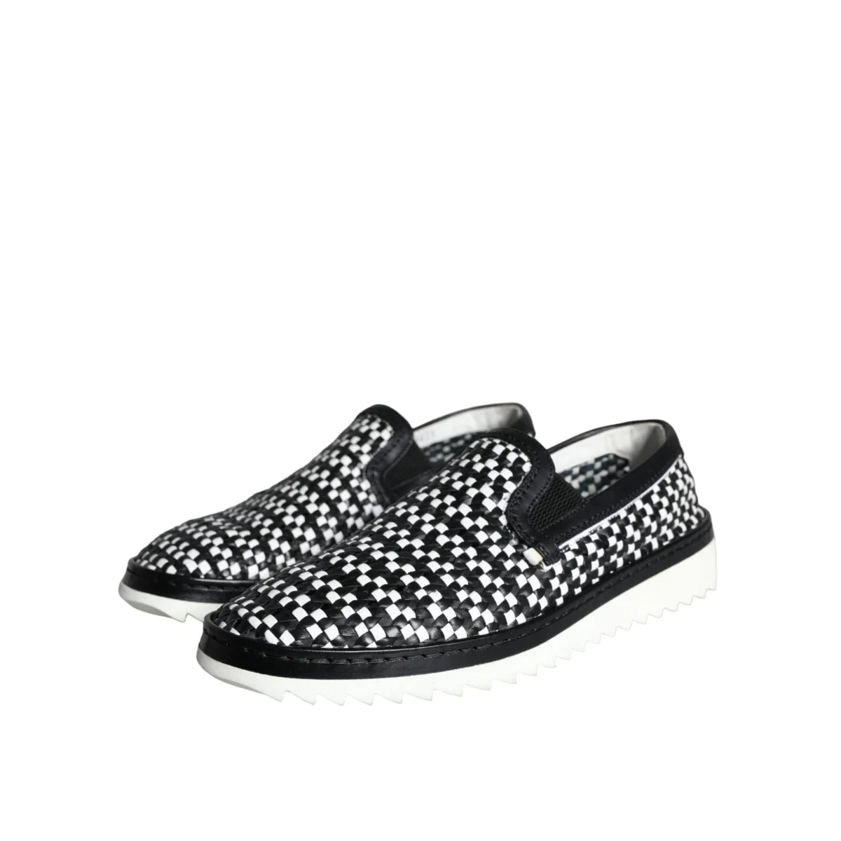 Dolce & Gabbana Italian Luxury Leather Woven Loafers