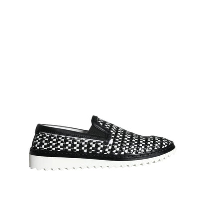 Dolce & Gabbana Italian Luxury Leather Woven Loafers