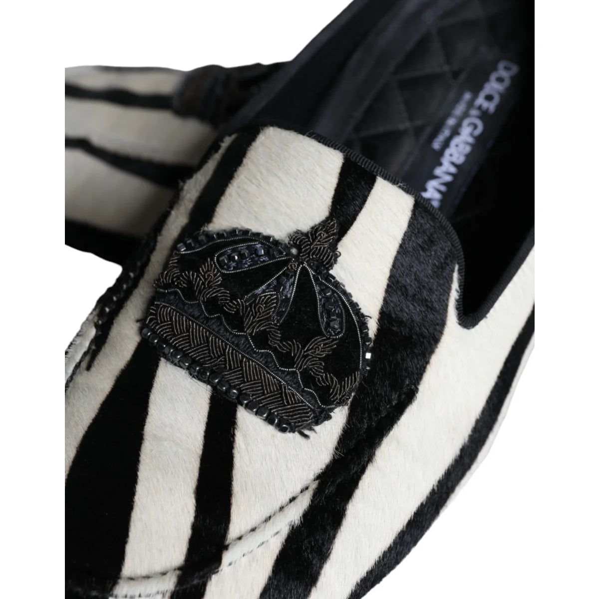 Dolce & Gabbana Italian Style Calf Fur Dress Loafers for Men