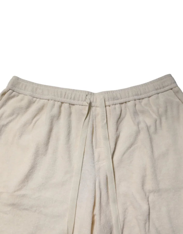 Dolce &amp; Gabbana Ivory Cotton Men Bermuda Sweatshorts Shorts