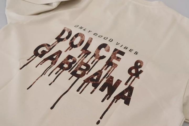 Dolce &amp; Gabbana Ivory Cotton Printed Crewneck