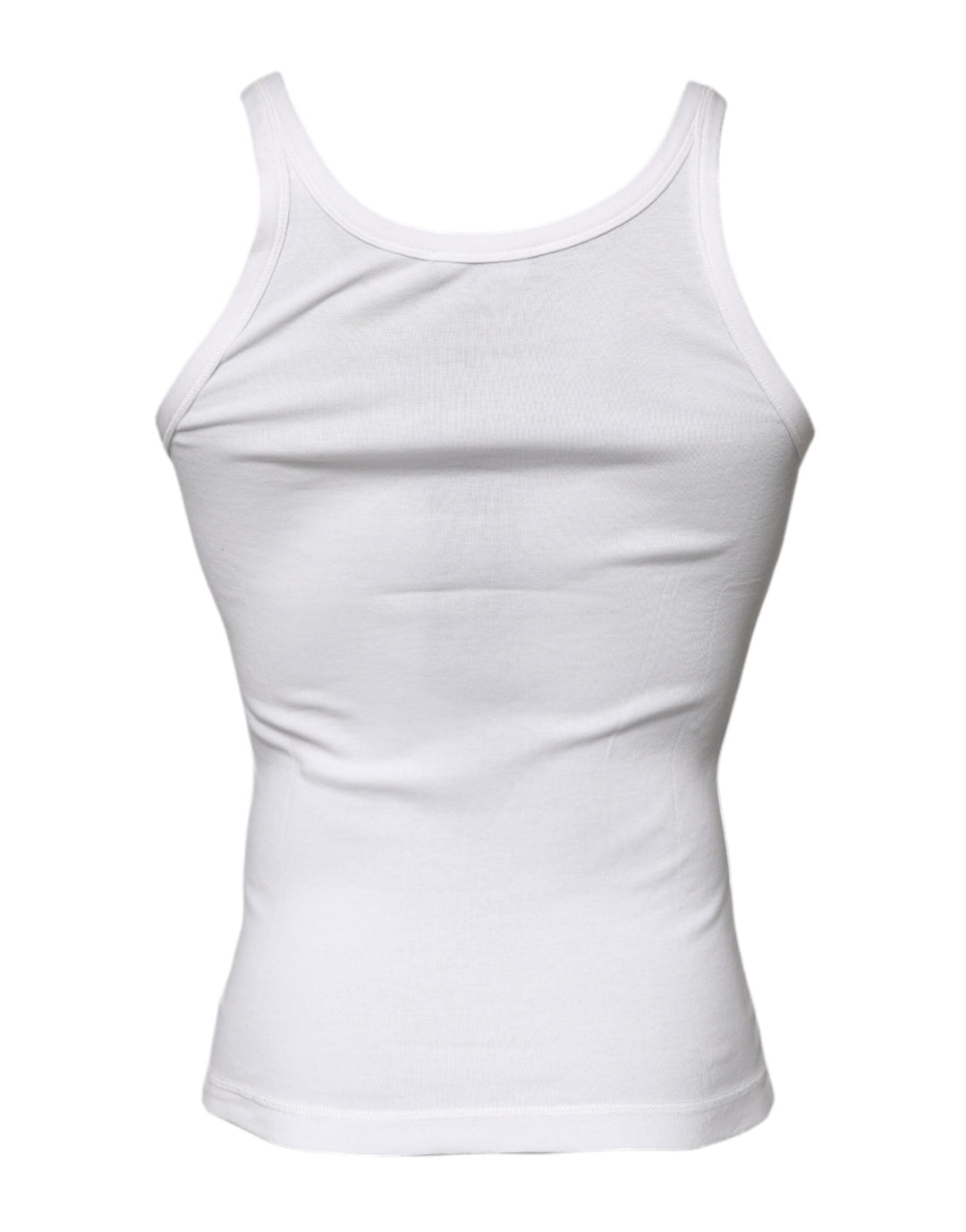 Dolce &amp; Gabbana Ivory Cotton Sleeveless Round Neck Tank T-shirt