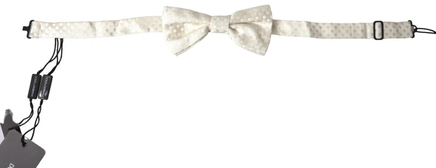 Dolce &amp; Gabbana Ivory Fantasy Pattern Adjustable Neck Papillon Bow Tie
