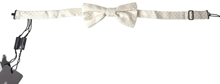 Dolce &amp; Gabbana Ivory Fantasy Pattern Adjustable Neck Papillon Bow Tie