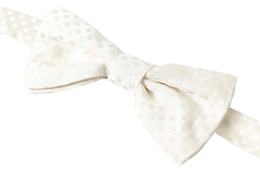 Dolce &amp; Gabbana Ivory Fantasy Pattern Adjustable Neck Papillon Bow Tie