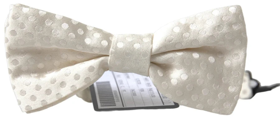 Dolce &amp; Gabbana Ivory Fantasy Pattern Adjustable Neck Papillon Bow Tie