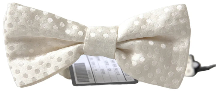 Dolce &amp; Gabbana Ivory Fantasy Pattern Adjustable Neck Papillon Bow Tie