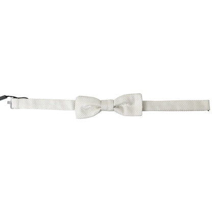 Dolce & Gabbana Ivory Silk Bow Tie Exclusive Luxury