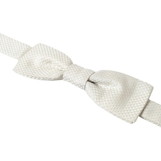 Dolce & Gabbana Ivory Silk Bow Tie Exclusive Luxury