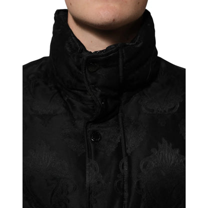 Dolce Gabbana Jacket Jacquard Style Quilted Puffer with Logo Details &