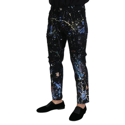 Dolce Gabbana Jeans Color Splash Print Italian Style &