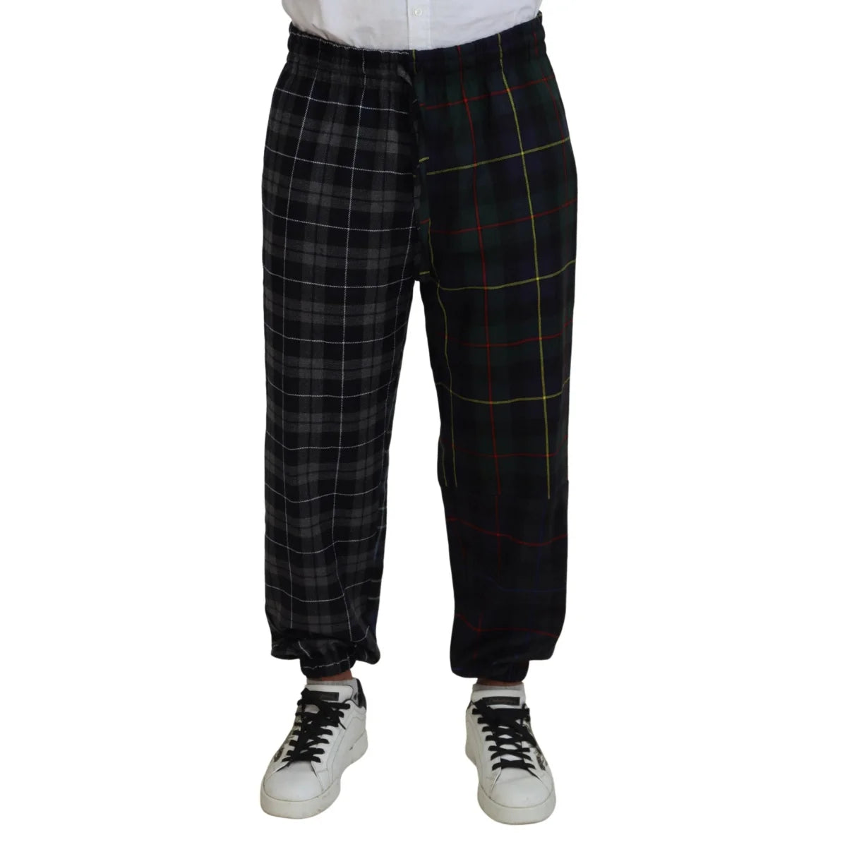 Dolce & Gabbana jogger pants multicolor virgin wool drawstring closure
