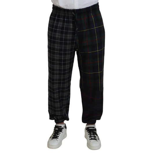 Dolce & Gabbana jogger pants multicolor virgin wool drawstring closure