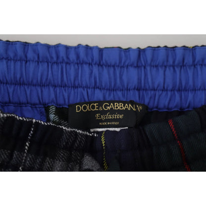 Dolce & Gabbana jogger pants multicolor virgin wool drawstring closure