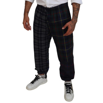 Dolce & Gabbana jogger pants multicolor virgin wool drawstring closure