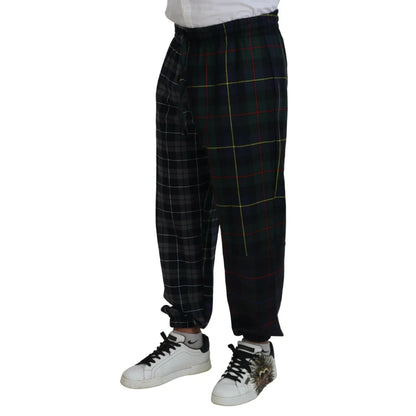Dolce & Gabbana jogger pants multicolor virgin wool drawstring closure
