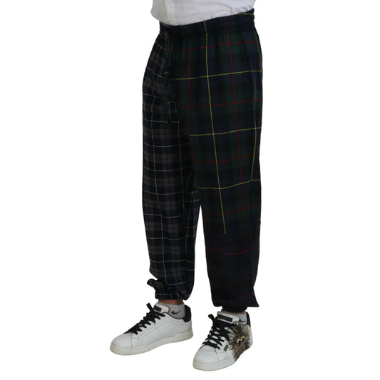 Dolce & Gabbana jogger pants multicolor virgin wool drawstring closure