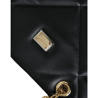 Dolce Gabbana Jungle Aria Shopper with Quilted Calfskin and Chain Handles &