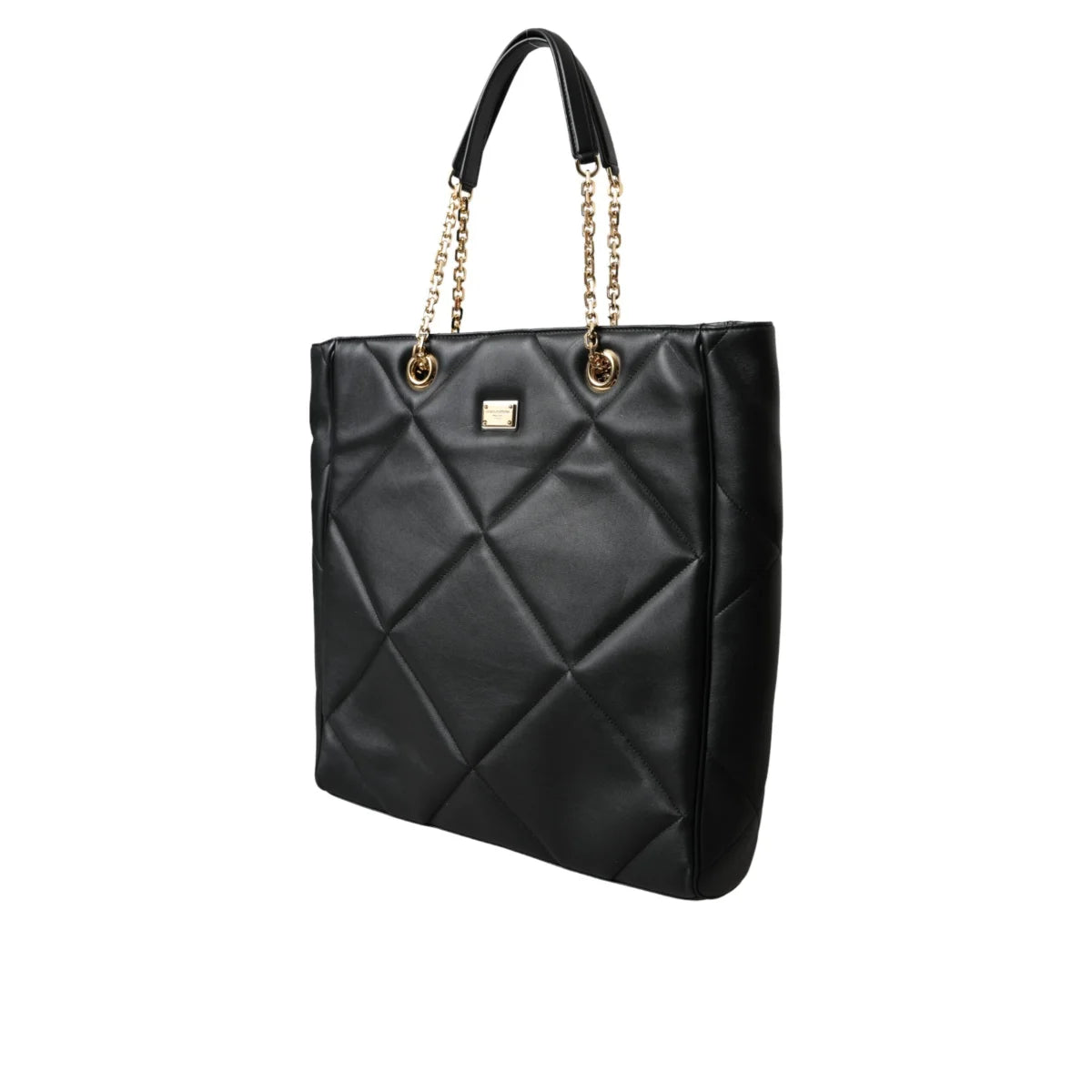 Dolce Gabbana Jungle Aria Shopper with Quilted Calfskin and Chain Handles &